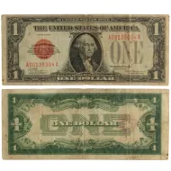 1928 D $1 US Note - Red Seal Funny Back