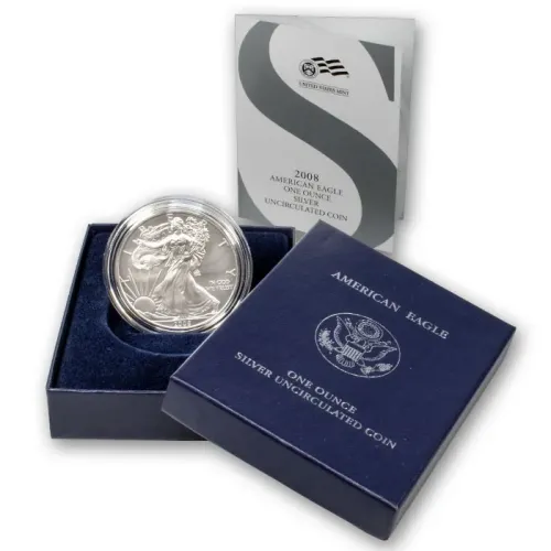 2008 W Burnished American Silver Eagle