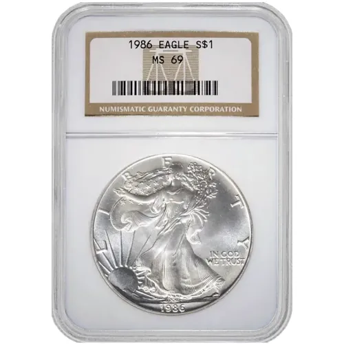 1986 American Silver Eagle - NGC MS 69