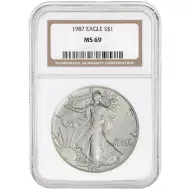 1987 American Silver Eagle - NGC MS 69