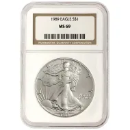 1989 American Silver Eagle - NGC MS 69