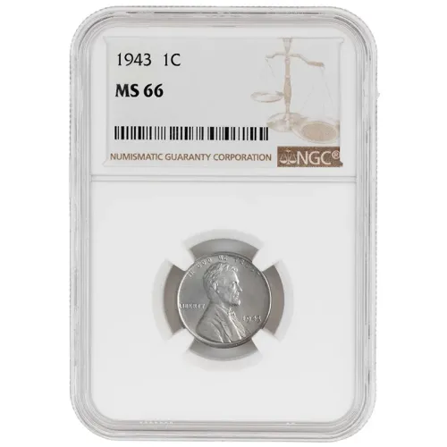 1943 Lincoln Wheat Penny - NGC MS66