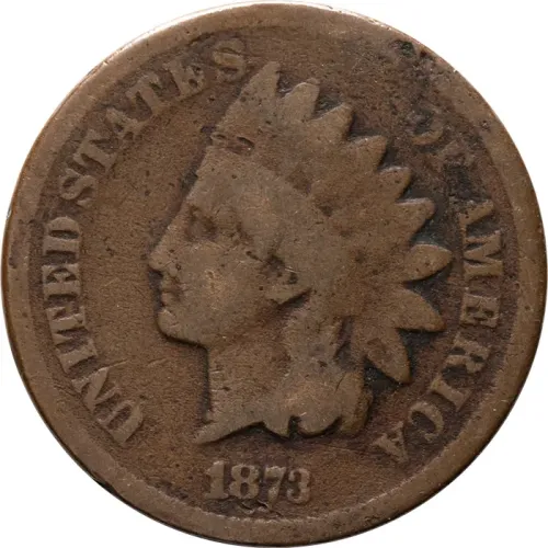 1873 Indian Head Penny Open 3 - G (Good)