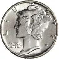 1942 D Mercury Dime - BU (Brilliant Uncirculated)