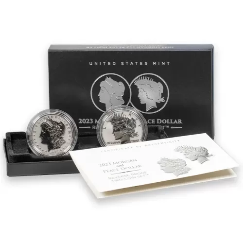 2023 Morgan & Peace Silver Dollar Reverse Proof Set