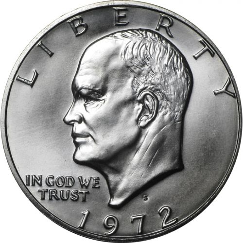 1972 S Eisenhower Dollar - Brilliant Uncirculated - 40% Silver
