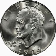 1974 S Eisenhower Dollar - Brilliant Uncirculated - 40% Silver