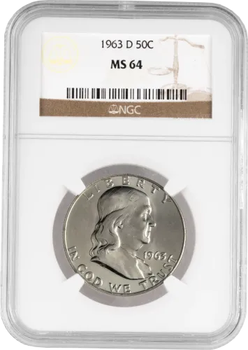 1963 D Franklin Half Dollar - NGC MS64