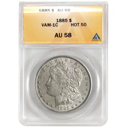 1885 Morgan Dollar - Vam 1c - ANACS AU58