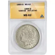 1889 Morgan Dollar Vam 5b - ANACS MS62