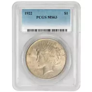 1922 Peace Dollar - PCGS MS63