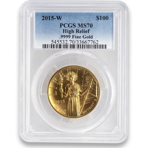 2015 W 0 American Liberty High Relief Gold Coin - PCGS MS70