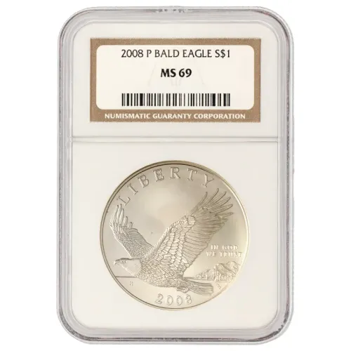 2008 Bald Eagle Silver Dollar - NGC MS69