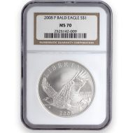 2008 Bald Eagle Silver Dollar - NGC MS70