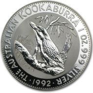 1992 Australia 1oz Silver Kookaburra