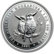 2001 Australia 1oz Silver Kookaburra