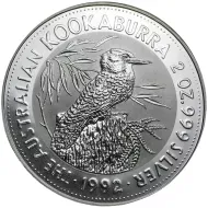 1992 Australia 2oz Silver Kookaburra
