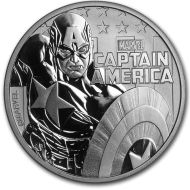 2019 Tuvalu 1oz Silver $1 - Marvel Series Captain America - BU