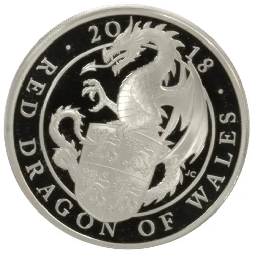 2018 UK 5oz Silver Proof Queen's Beasts Red Dragon of Wales