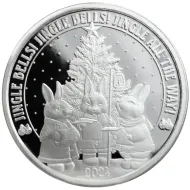 2024 Jingle Bells! Caroling Bunnies 1oz .999 Silver Round