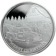 2024 Merry Christmas Tree Farm Truck 1oz .999 Silver Round