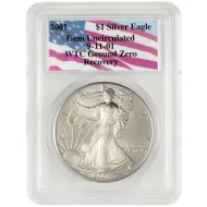 2001 American Silver Eagle - WTC Ground Zero Recovery - PCGS Gem Unc