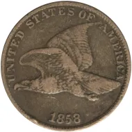 1858 Flying Eagle Penny Large Letters - Very Fine Details Artificial Color