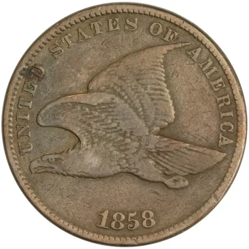 1858 Flying Eagle Penny Small Letters - Very Fine Details Corrosion