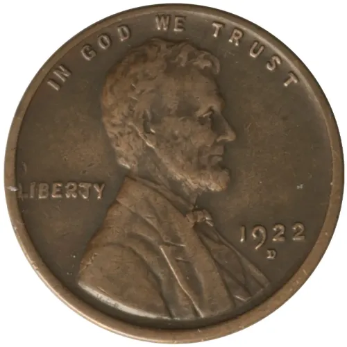 1922 D Lincoln Wheat Penny - Very Fine Details Reverse Corrosion