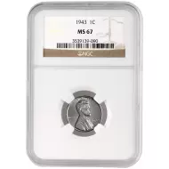 1943 Lincoln Wheat Penny - NGC MS67