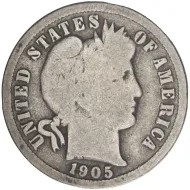 1905 O Barber Dime - Micro O - Good (G)