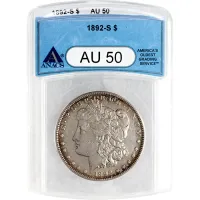 1892 S Morgan Dollar - ANACS AU 50