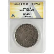 1883 S Morgan Dollar - ANACS EF45 Details Cleaned