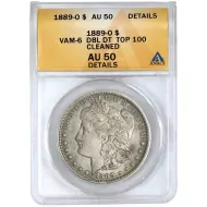 1889 O Morgan Dollar Vam 6 -  ANACS AU50 Cleaned