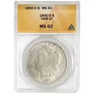 1890 O Morgan Dollar Vam 1f - ANACS MS62