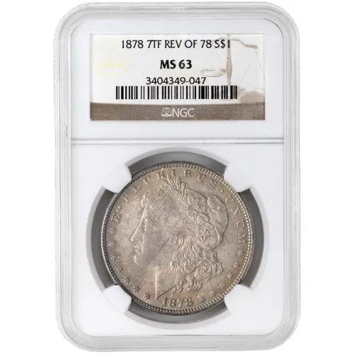 1878 7TF Rev of 78 Morgan Dollar - NGC MS 63