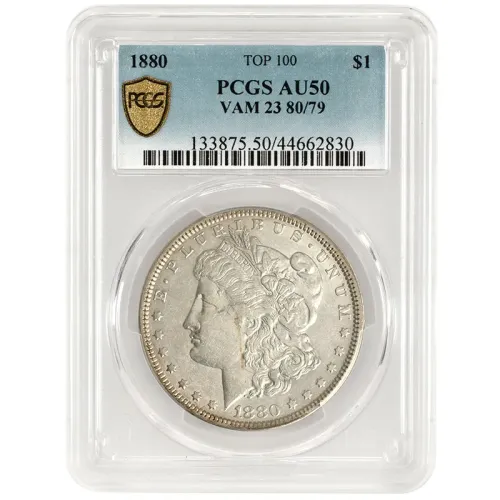 1880/79 Morgan Dollar - VAM 23 - PCGS AU50