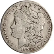 1890 CC Morgan Dollar -  Fine Details - Graffiti