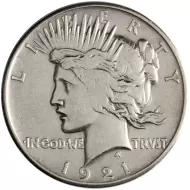 1921 Peace Dollar - Very Fine Details - Improperly Cleaned