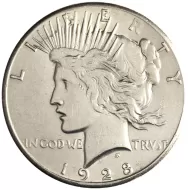 1928 Peace Dollar - Uncirculated Details - Lightly Cleaned #2