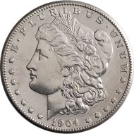 1904 S Morgan Dollar -  AU (Almost Uncirculated) Details - Polished