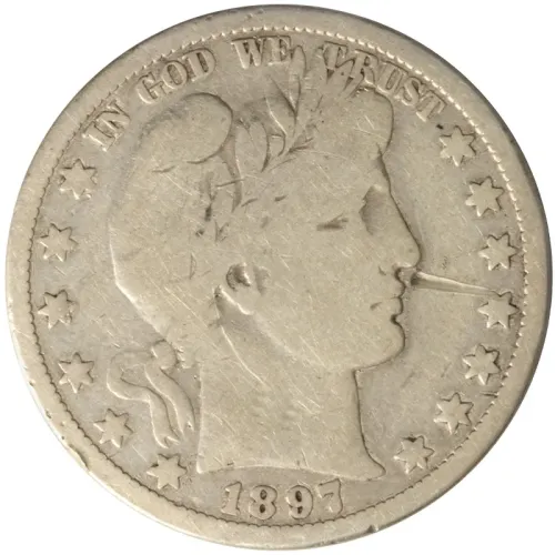 1897 O Barber Half Dollar - Very Good Details Damaged