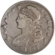 1833 Capped Bust Half Dollar - Very Fine Details Cleaned