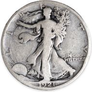 1921 S Walking Liberty Half Dollar - F (Fine) Details - Improperly Cleaned #3
