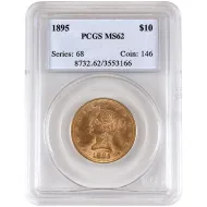 1895 $10 Gold Eagle Liberty Head - PCGS MS62