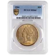1904 $20 Liberty Gold Double Eagle - PCGS MS64
