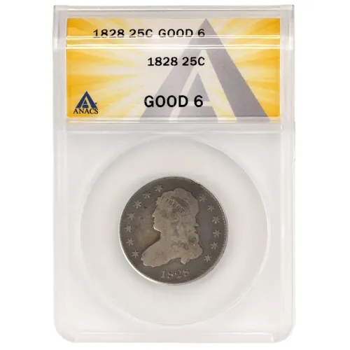 1828 Capped Bust Quarter - ANACS Good 6