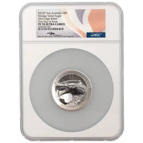 2022 Australia 5oz Silver Wedge-Tailed Eagle - NGC PF70 - Mercanti Sig