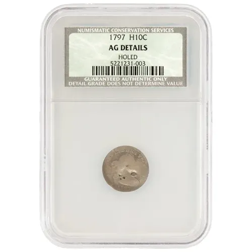 1797 Draped Bust Half Dime - NCS AG Details Holed