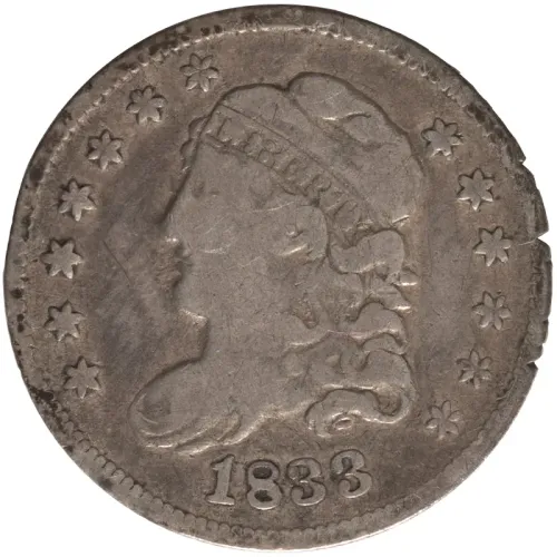 1833 Capped Bust Half Dime - Very Good Details Rim Damage